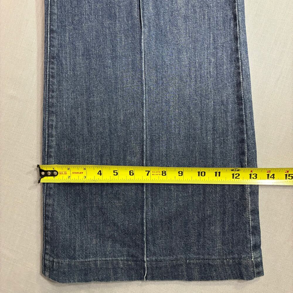 Women's Wide Leg Flare Jeans 30x31 Blue High Rise Stretch Denim Unbranded - Picture 7 of 12